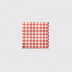 Coterie Party Supplies Red Gingham Paper Cocktail Napkins 4th Of July Weekend