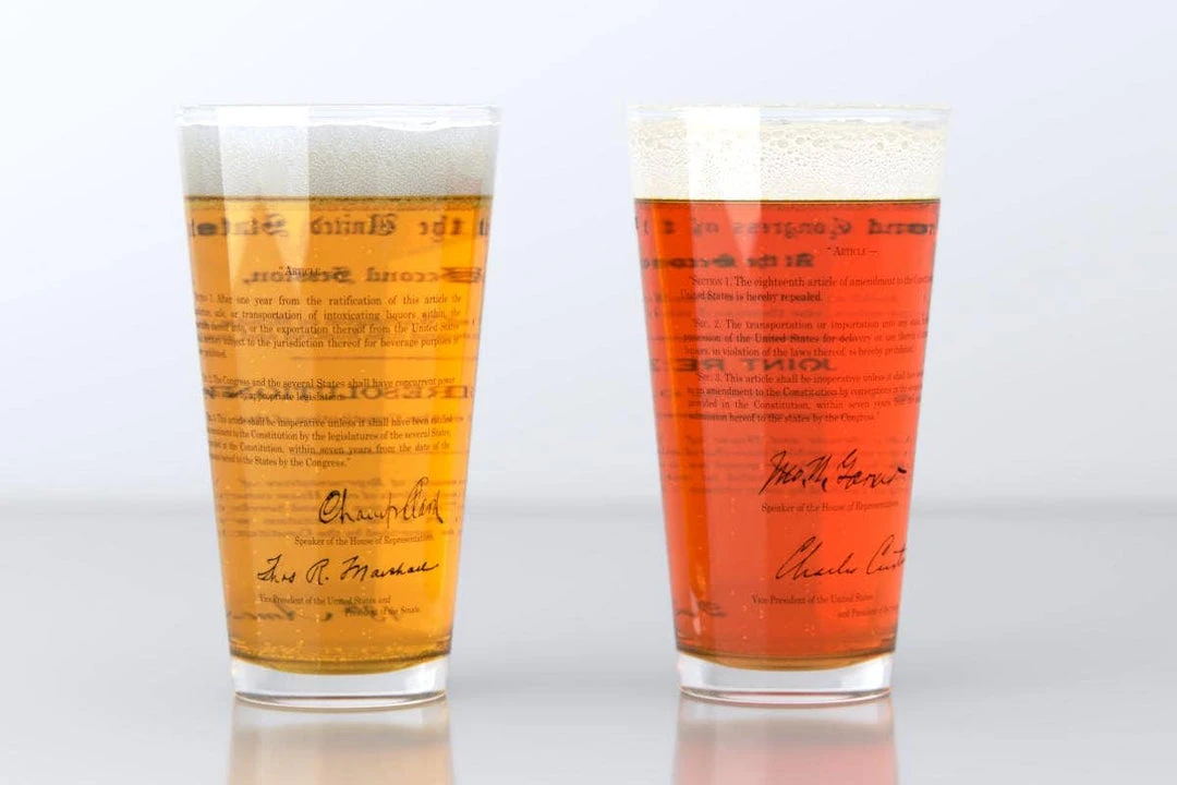 Well Told 18th And 21st Prohibition Amendment Pint Glasses 6 Well Told 18th And 21st Prohibition Amendment Pint Glasses