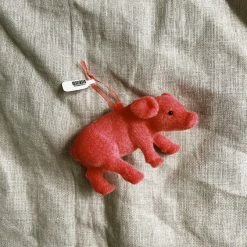 One Hundred Eighty Degress Arkansas Razorbacks Flocked Pig Ornament - Pink