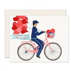 Slightly Stationery Bicycle Love Messenger Card