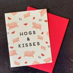 Slightly Stationery Hogs And Kisses Card