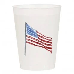 Sip Hip Hooray American Flag Watercolor Reusable Cups