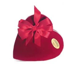 Spokandy Chocolatier Sweets Assorted Chocolates In Red Velvet Heart Box With Bow - 4 Oz
