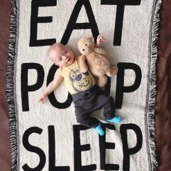 Calhoun & Co. Calhoun & Co: Eat Poop Sleep Blanket
