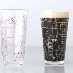 Well Told University Of Arkansas Campus Map Pint Pair