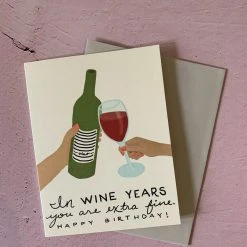 Slightly Stationery Wine Years Card