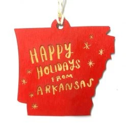 SnowMade Arkansas Razorbacks Happy Holidays From Arkansas Wood Ornament 5 SnowMade Arkansas Razorbacks Happy Holidays From Arkansas Wood Ornament