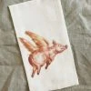 French Graffiti Flying Pig Dish Towel 1 French Graffiti Flying Pig Dish Towel