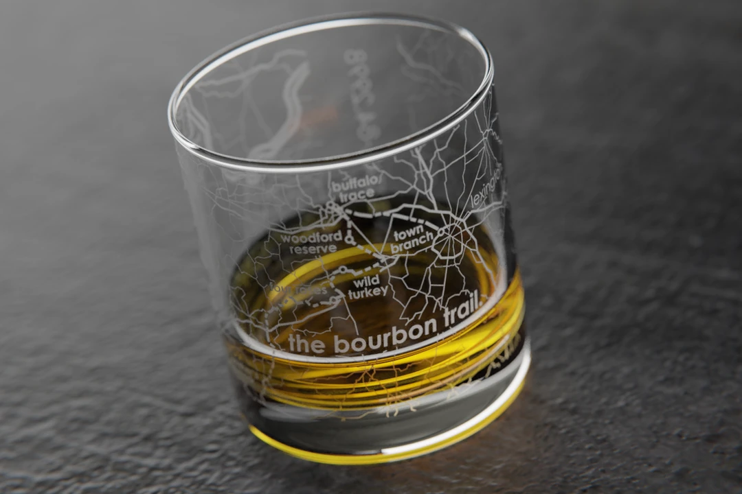 Well Told Bourbon Trail Map Rocks Glass 5 Well Told Bourbon Trail Map Rocks Glass