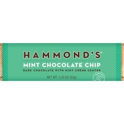 Hammond's Candies Mint Chocolate Chip Dark Chocolate Candy Bar Pantry + Barware