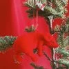 One Hundred Eighty Degress Flocked Pig Ornament - Red Arkansas Razorbacks