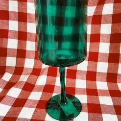 Creative Co-op Colorful Stemmed Wine Glass - Green (PICKUP ONLY)
