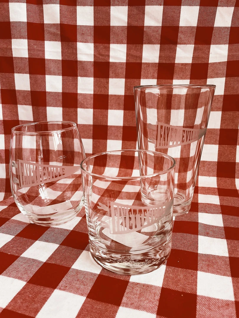 College Town Toiles Fayetteville Pennant Stemless Wine Glass Gifts For Her 4 College Town Toiles Fayetteville Pennant Stemless Wine Glass Gifts For Her