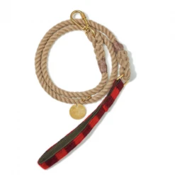 Found My Animal: Buffalo Plaid Synthetic Rope Dog Leash Pets