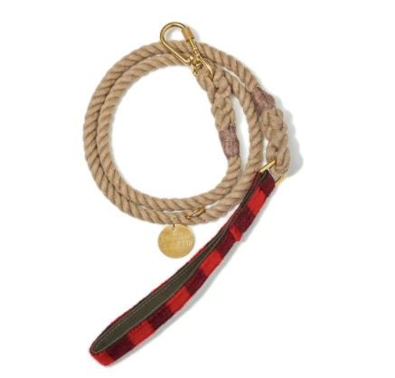 Found My Animal: Buffalo Plaid Synthetic Rope Dog Leash Pets 4 Found My Animal: Buffalo Plaid Synthetic Rope Dog Leash Pets