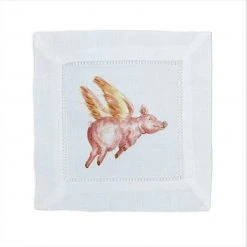 French Graffiti Flying Pig Cocktail Napkins 5 French Graffiti Flying Pig Cocktail Napkins