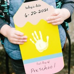 Pearhead Kids + Baby First Or Last Day Of School Reversible Pencil Handprint Sign