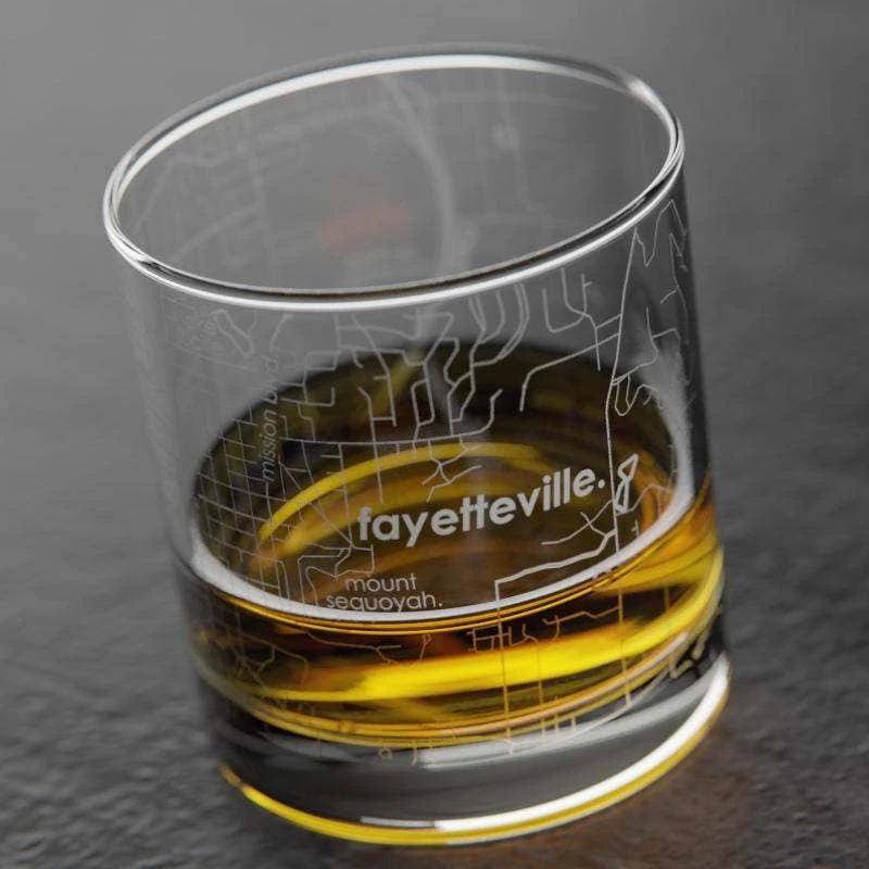 Well Told Gifts For Him Fayetteville, AR Map Rocks Glass 8 Well Told Gifts For Him Fayetteville, AR Map Rocks Glass