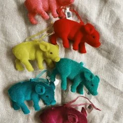 One Hundred Eighty Degress Arkansas Razorbacks Flocked Pig Ornament - Pink