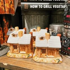Creative Co-op Log Cabin Salt + Pepper Shakers Kitchenware