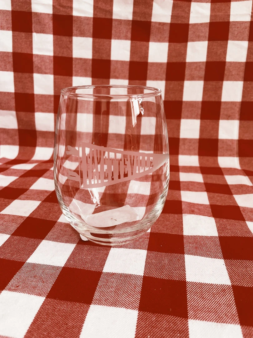 College Town Toiles Fayetteville Pennant Stemless Wine Glass Gifts For Her 3 College Town Toiles Fayetteville Pennant Stemless Wine Glass Gifts For Her