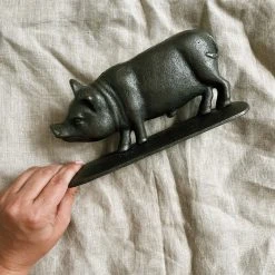 One Hundred Eighty Degress Cast Iron Pig Doorstop