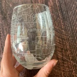 Well Told Fayetteville AR Map Stemless Wine Glass