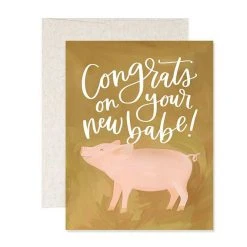 1canoe2 | One Canoe Two Paper Co. Paper Goods Baby Pig Card