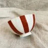 Creative Co-op Red Simple Stripe Latte Bowl