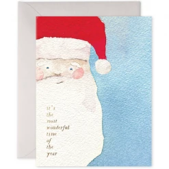 Creative Co-op Paper Goods Vintage Santa Greeting Card