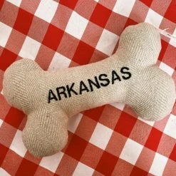 Hither Rabbit Arkansas Tan Tweed Dog Toy - Large Arkansas Razorbacks