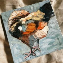 Square Rooster Canvas - Blue Decor