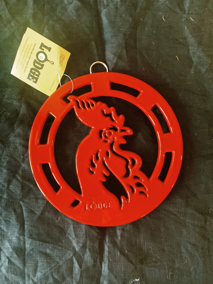 Lodge Enameled Rooster Trivet - 8 Inch Housewarming Gifts 3 Lodge Enameled Rooster Trivet - 8 Inch Housewarming Gifts