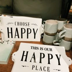 Creative Co-op Housewarming Gifts This Is Our Happy Place Metal Sign