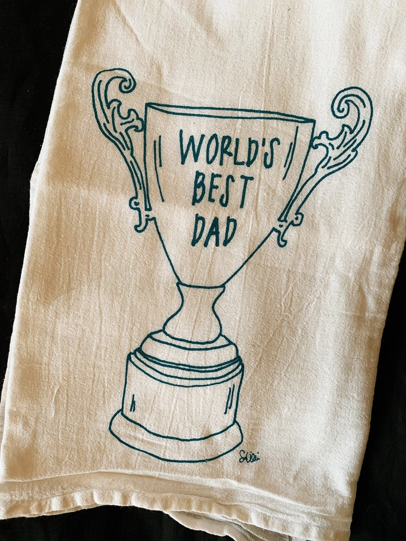 Girls Can Tell Dad Trophy Tea Towel Kitchenware 7 Girls Can Tell Dad Trophy Tea Towel Kitchenware