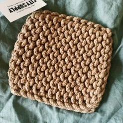 CREATIVE COOP Crocheted Pot Holder - Carhartt Khaki Kitchenware