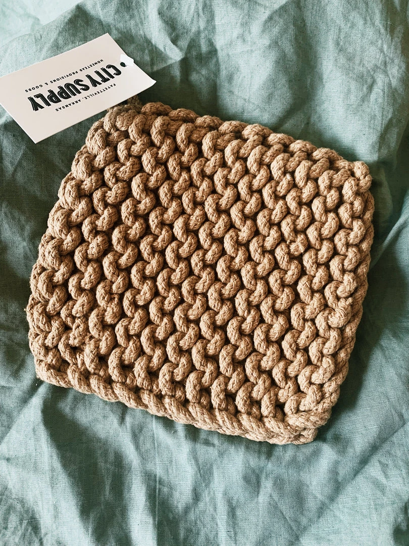 CREATIVE COOP Crocheted Pot Holder - Carhartt Khaki Kitchenware 3 CREATIVE COOP Crocheted Pot Holder - Carhartt Khaki Kitchenware