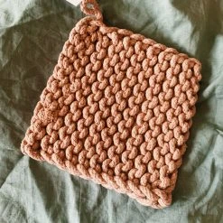 CREATIVE COOP Crocheted Pot Holder - Rose