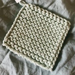 CREATIVE COOP Kitchenware Crocheted Pot Holder - Light Green