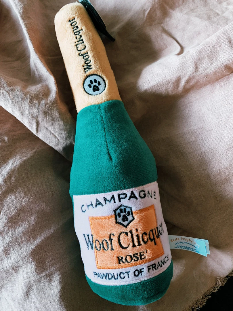 Haute Diggity Dog Woof Clicquot Rose' Champagne Bottle - XL 4 Haute Diggity Dog Woof Clicquot Rose' Champagne Bottle - XL