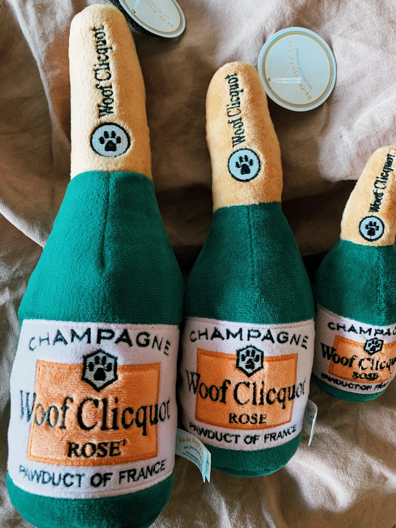 Haute Diggity Dog Woof Clicquot Rose' Champagne Bottle - XL 5 Haute Diggity Dog Woof Clicquot Rose' Champagne Bottle - XL