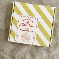 Gifts For Her Cotton Clara: Good Things Are Coming Gingham Hoop Embroidery Kit