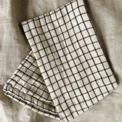 Creative Co-op Black + White Grid Tea Towel Kitchenware