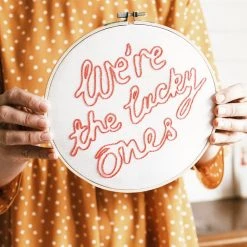 Cotton Clara: We're The Lucky Ones Embroidery Hoop Kit Gifts For Her