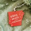 SnowMade Arkansas Razorbacks Happy Holidays From Arkansas Wood Ornament