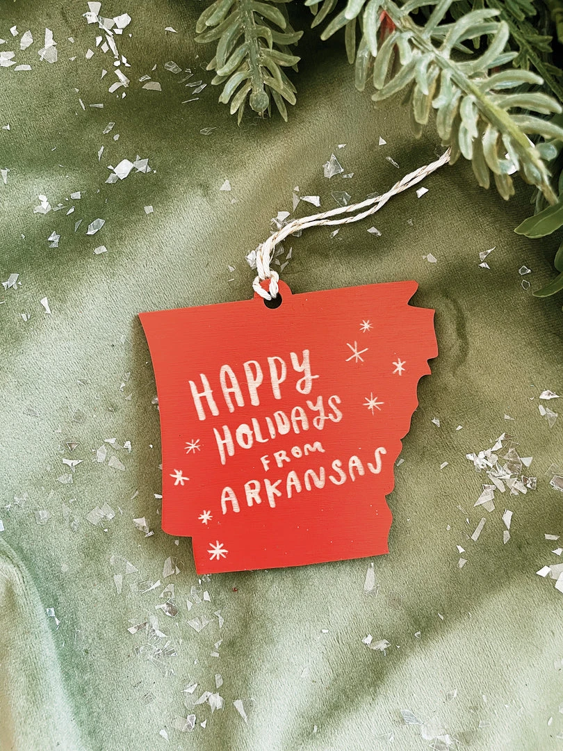 SnowMade Arkansas Razorbacks Happy Holidays From Arkansas Wood Ornament 3 SnowMade Arkansas Razorbacks Happy Holidays From Arkansas Wood Ornament