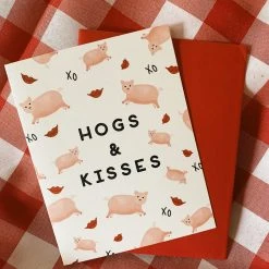 Slightly Stationery Hogs And Kisses Card