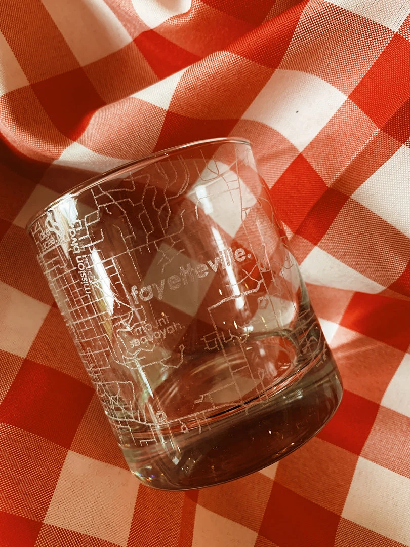 Well Told Gifts For Him Fayetteville, AR Map Rocks Glass 3 Well Told Gifts For Him Fayetteville, AR Map Rocks Glass