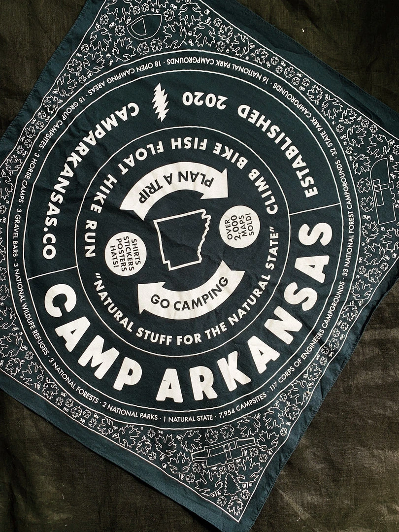 Lake Camp Arkansas: Everyday Bandana - Navy 4 Lake Camp Arkansas: Everyday Bandana - Navy