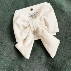 The Foggy Dog Pets Ivory Velvet Lady Dog Bow - Large